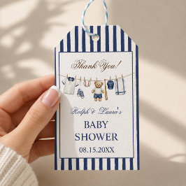 Baseboll Björn Bebis Babyshower Tack Presentetikett