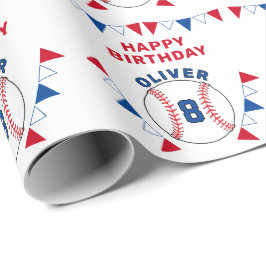 Baseboll Boll Fadder Flaggor Barnkalas  Presentpapper