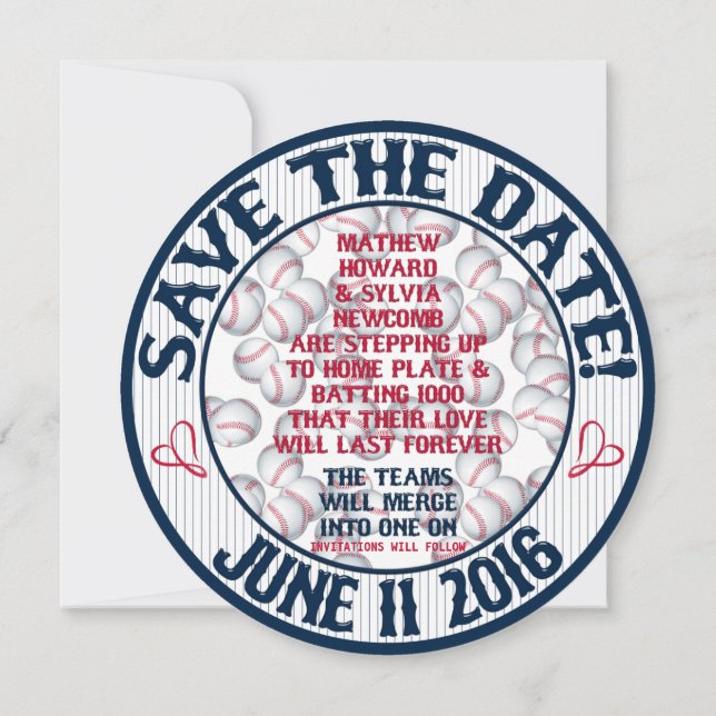 Baseboll Bröllop Save-The-Date-HOWARD, Alternativ  Inbjudningar (Baksida)