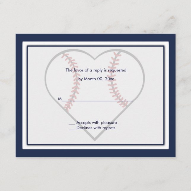 Baseboll Bröllopsinbjudan Svarskort OSA Kort (Framsida)