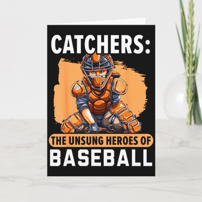 Baseboll Catcher Basebollspelare Basebollag Spo Kort (Framsida)