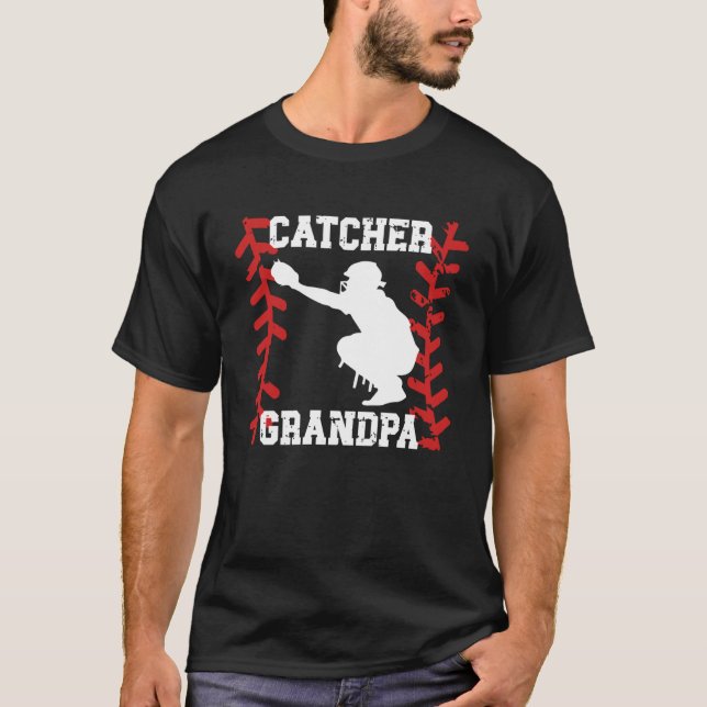 Baseboll Catcher Farfar Baseboll Catcher Farfar T Shirt (Framsida)