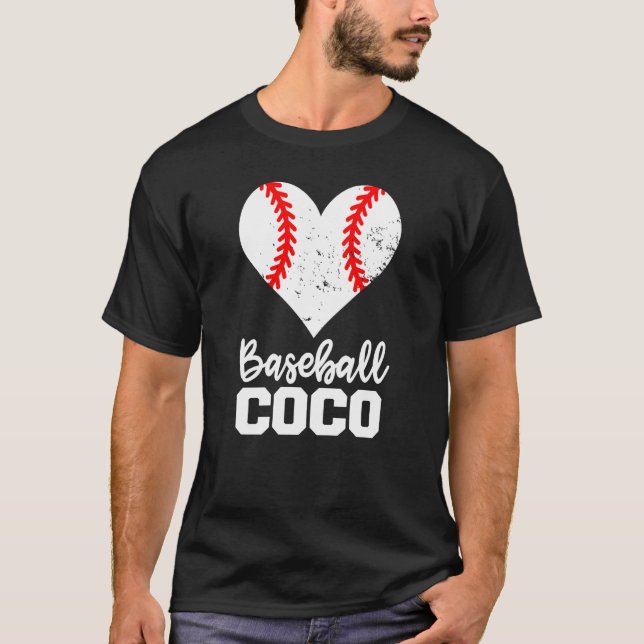Baseboll Coco Baseboll Hjärta Farmor Coco T Shirt (Framsida)