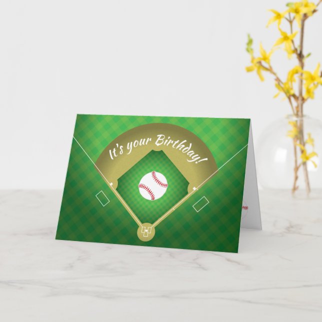 Baseboll Diamantboll Sport Design Födelsedagskort Kort (Gul blomma)