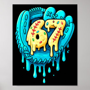 Baseboll Drip 6 7 Nummer 67 Sex Sju Meme Herrar Bo Poster