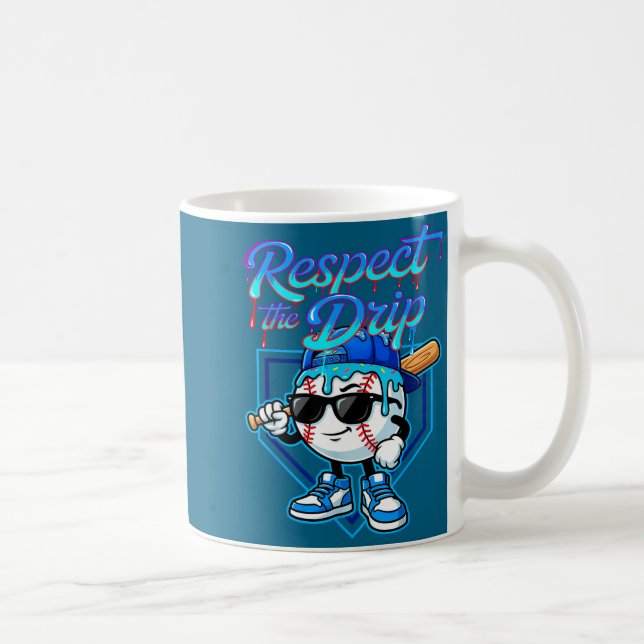 Baseboll Drip Glass Respect The Drip Hemma Plat Kaffemugg (Höger)