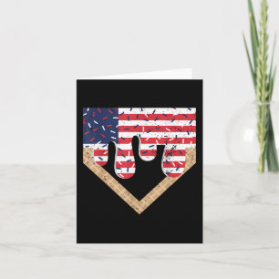 Baseboll Drip Pojke Glass Patriotisk Amerikansk Fl Kort