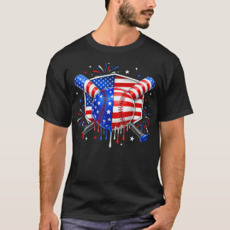Baseboll Dropp Amerikansk Flagga För Pojkar Män 4: T Shirt