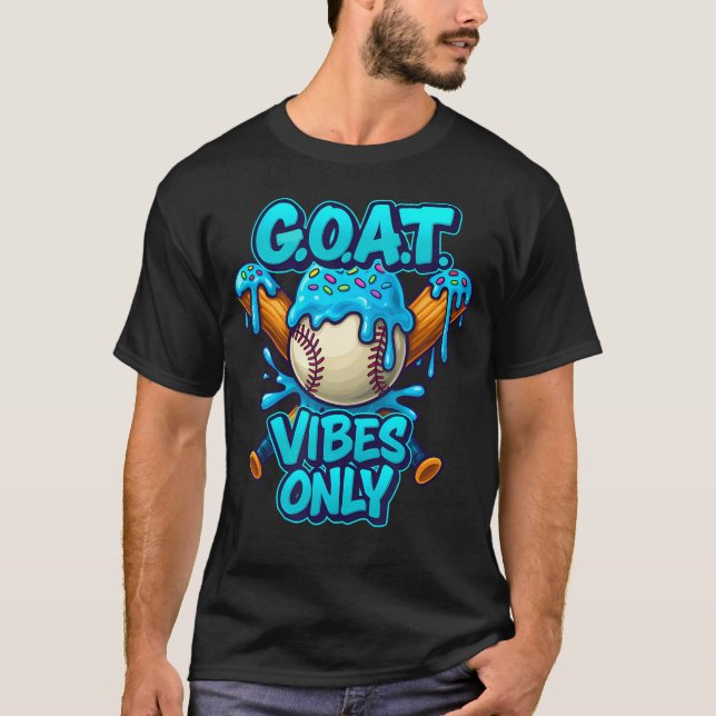 Baseboll Dropp Glass Dropp Get Vibbar Endast T Shirt (Framsida)