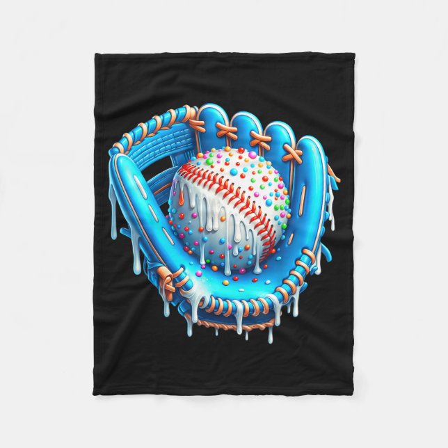 Baseboll Dropp Glass Handskar Med Strössel Boll Fleecefilt (Framsidan)