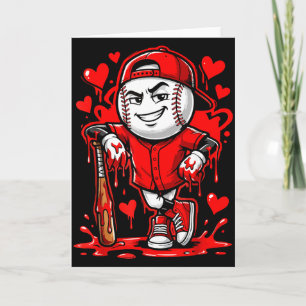 Baseboll Dropp Glass Heart Röd Alla Hjärtans Dag P Kort