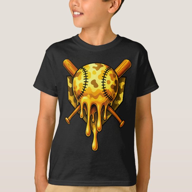 Baseboll Dropp Glass Kamo Cool Design  T Shirt (Framsida)