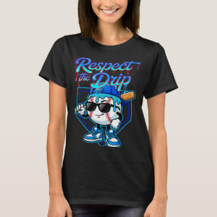 Baseboll Dropp Glass Respekt För Droppen Hemmaplat T Shirt