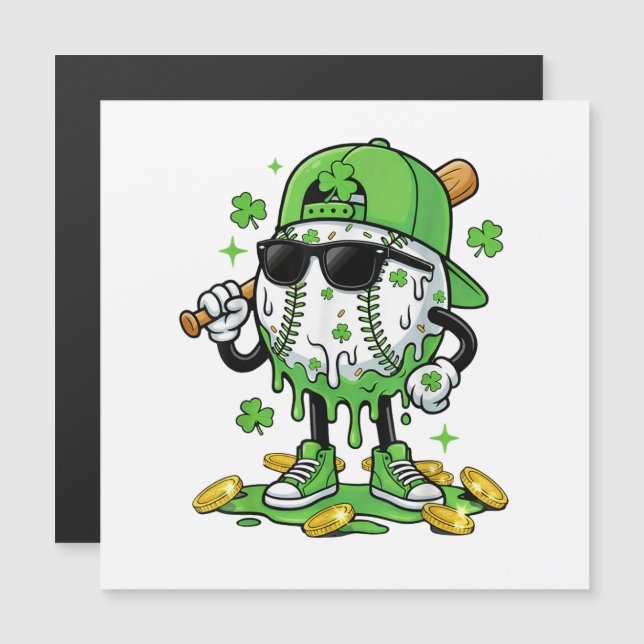 Baseboll Dropp Glass St Patricks Day (Fram/baksida)