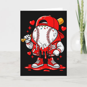Baseboll Dropp Glasskläder Ung Pojke Valentin Kort