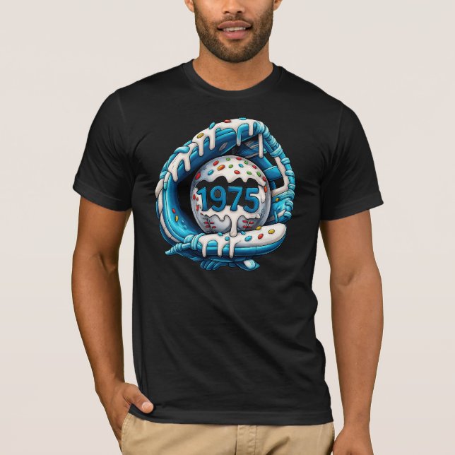 Baseboll Dropp Glasspridningar Basebollhandske T Shirt (Framsida)