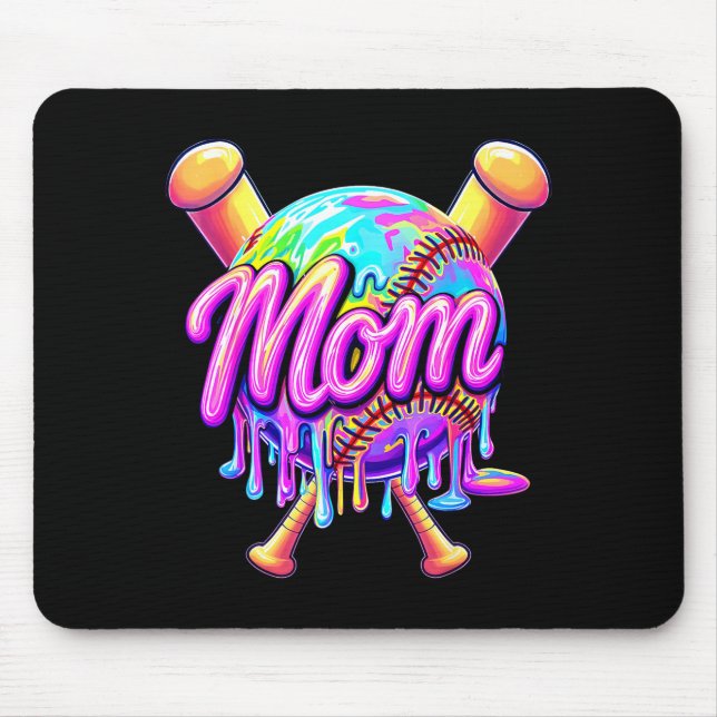 Baseboll dropp mamma söt tie dye baseboll kvinnor musmatta (Framsidan)