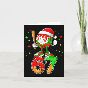Baseboll Dropp Nummer 67 Meme Glass Droppande Jul Kort