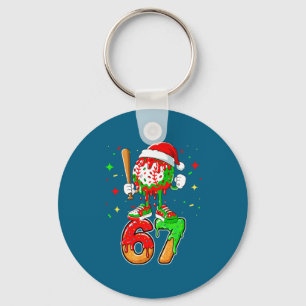 Baseboll Dropp Nummer 67 Meme Glass Droppande Jul Nyckelring