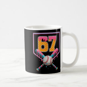 Baseboll Dropp Nummer 67 Rolig Sex Sju 6 7 Meme De Kaffemugg