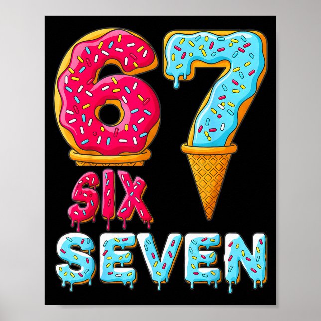 Baseboll Dropp Nummer 67 Spelare 67 Meme Glass D Poster (Framsidan)
