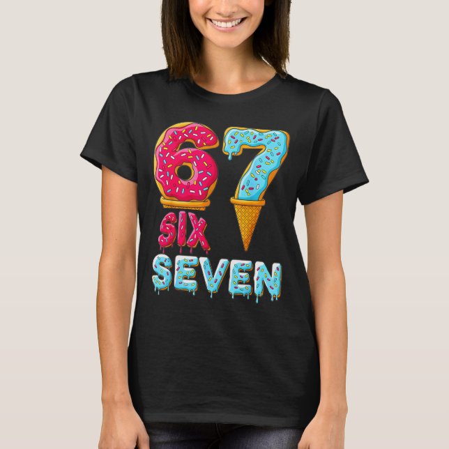 Baseboll Dropp Nummer 67 Spelare 67 Meme Glass D T Shirt (Framsida)