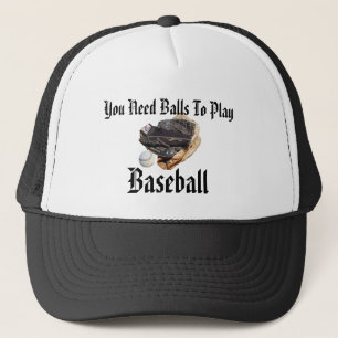 Baseboll Du Behöver Bollar Roligt Logotyp, Truckerkeps