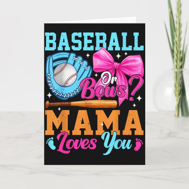 Baseboll Eller Bågar Din Mamma Älskar Dig Könsbest Kort (Framsida)