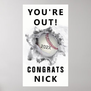 baseboll examen gratulationsaffisch poster