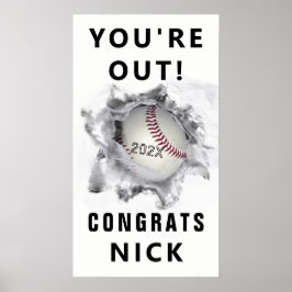 baseboll examen gratulationsaffisch poster