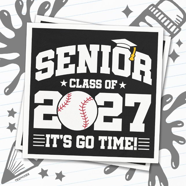 Baseboll Examenstid Seniorklass 2027 Pappersservett (Skapare uppladdad)