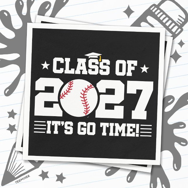 Baseboll Examenstid Seniorklass 2027 Pappersservett (Skapare uppladdad)