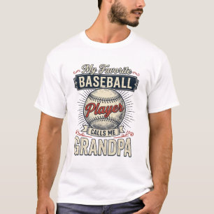 Baseboll Farfar Vintage Gravyr Tröja Design_1
