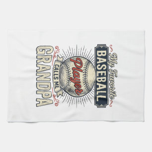 Baseboll Farfar Vintage Gravyr Tröja Design_1 Kökshandduk