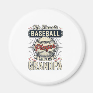 Baseboll Farfar Vintage Gravyr Tröja Design_1 Magnet