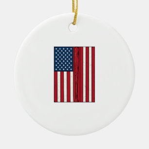 Baseboll Flagga Distressed Vintage Vektor Design_1 Julgransprydnad Keramik