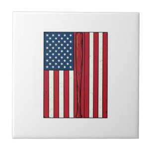 Baseboll Flagga Distressed Vintage Vektor Design_1 Kakelplatta