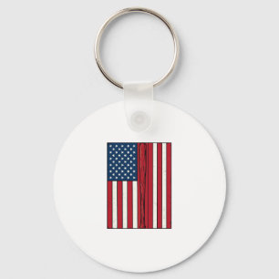 Baseboll Flagga Distressed Vintage Vektor Design_1 Nyckelring