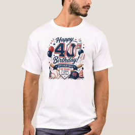 Baseboll Födelsedags T-Shirt 40 år