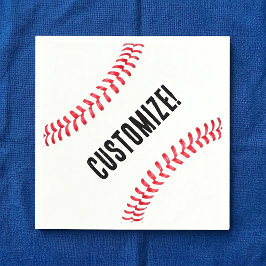 Baseboll Födelsedagsfest Anpassat Namn eller Text Pappersservett