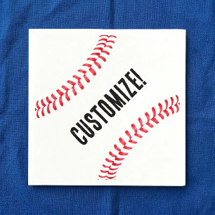 Baseboll Födelsedagsfest Anpassat Namn eller Text Pappersservett
