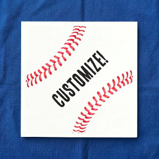Baseboll Födelsedagsfest Anpassat Namn eller Text Pappersservett
