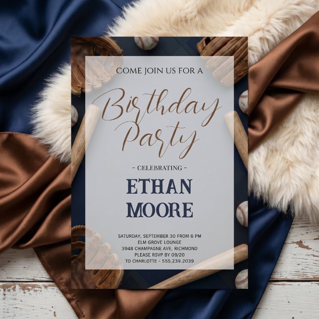 Baseboll-födelsedagsfest för vuxna inbjudningar (Skapare uppladdad)