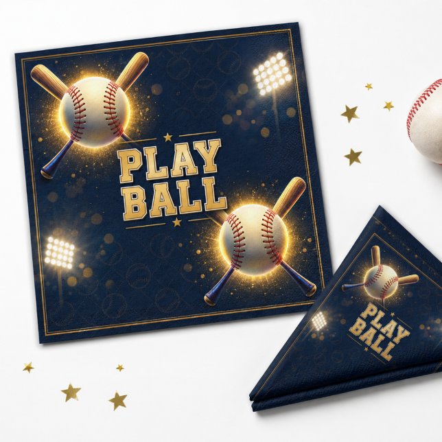 Baseboll Födelsedagsfest Sporttema Pappersservett (Skapare uppladdad)
