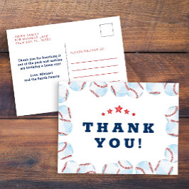 Baseboll födelsedagsfirande tack-kort  vykort