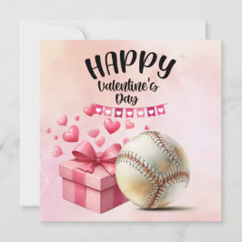 Baseboll för Alla hjärtans dag med hjärtan Julkort