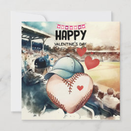 Baseboll för Alla hjärtans dag med hjärtan Julkort
