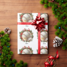 Baseboll för jul med namn för barn presentpapper