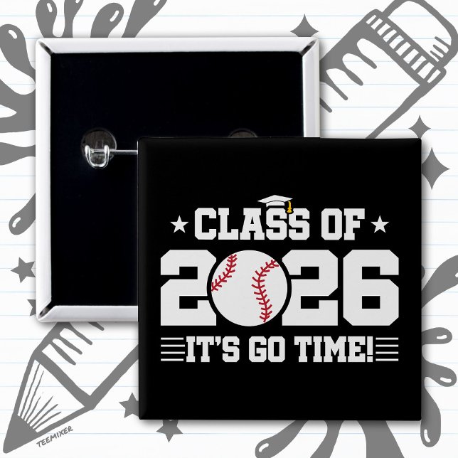 Baseboll för klass 2026 Examen Det är dags Knapp (Skapare uppladdad)