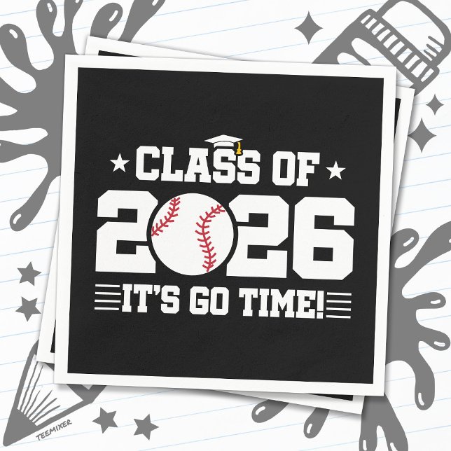 Baseboll för klass 2026 Examen Det är dags Pappersservett (Skapare uppladdad)